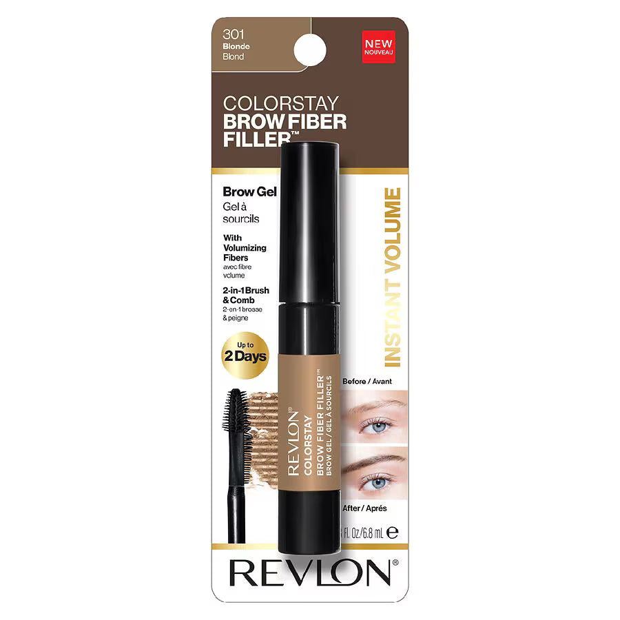 REVLON ColorStay Brow Fiber Filler Eyebrow Gel Blonde 0.23 oz (CS #05054) – Pack of 6 & Pack of 12