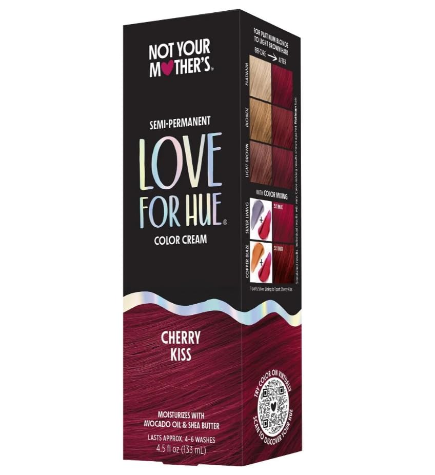 Not Your Mother's Love for Hue Semi-Permanent Hair Color - Cherry Kiss, 4.5 Oz ( 12 & 24 pack)