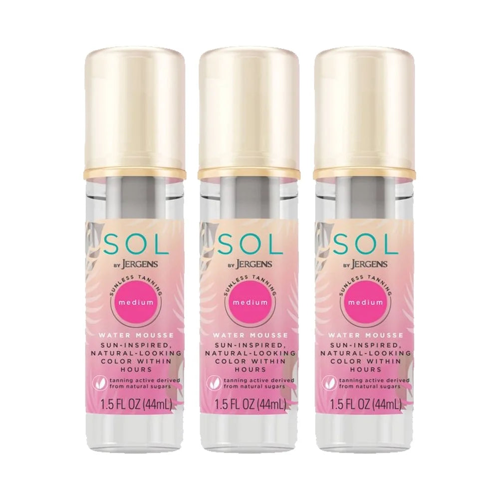 Sol By Jergens Sunless Tanning Med Water Mousse 5Oz (3 Pack)