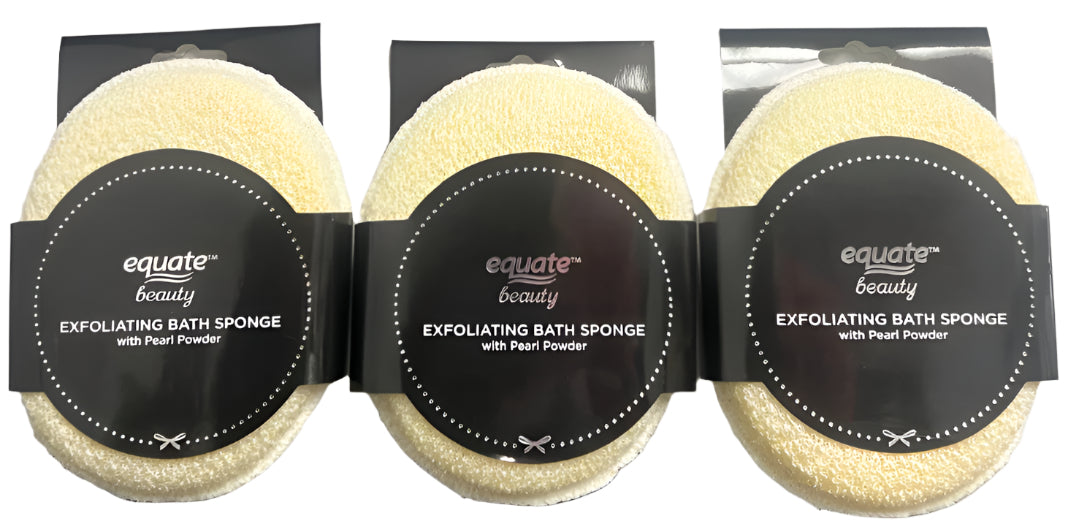 Equate Beauty Body Scrubber & bath sponge (3 Pack)