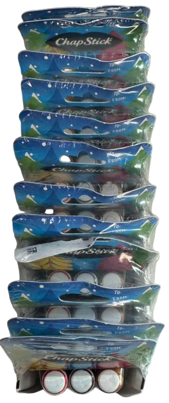 ChapStick Holiday Lip Balm – Hot Chocolate, Candy Cane & Sugar Cookie (3-Pack, 0.15 oz) – Pack of 12