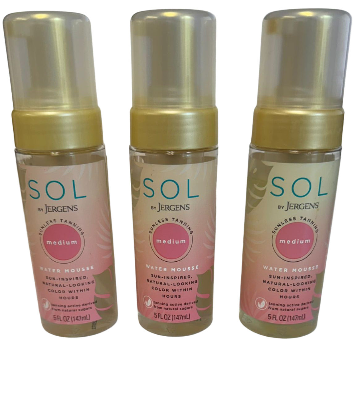 Sol By Jergens Sunless Tanning Med Water Mousse 5Oz (3 Pack)