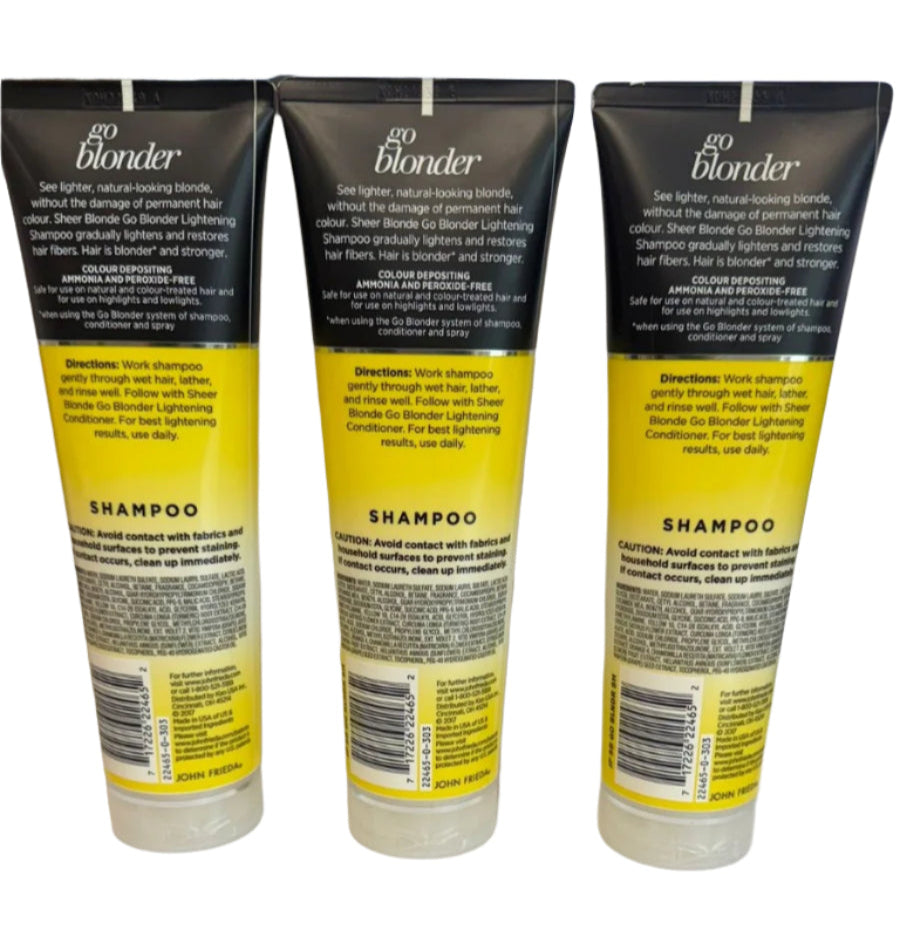 John Frieda Sheer Blonde Go Blonder Lightening Shampoo, 8.3 Oz (3 Pack)