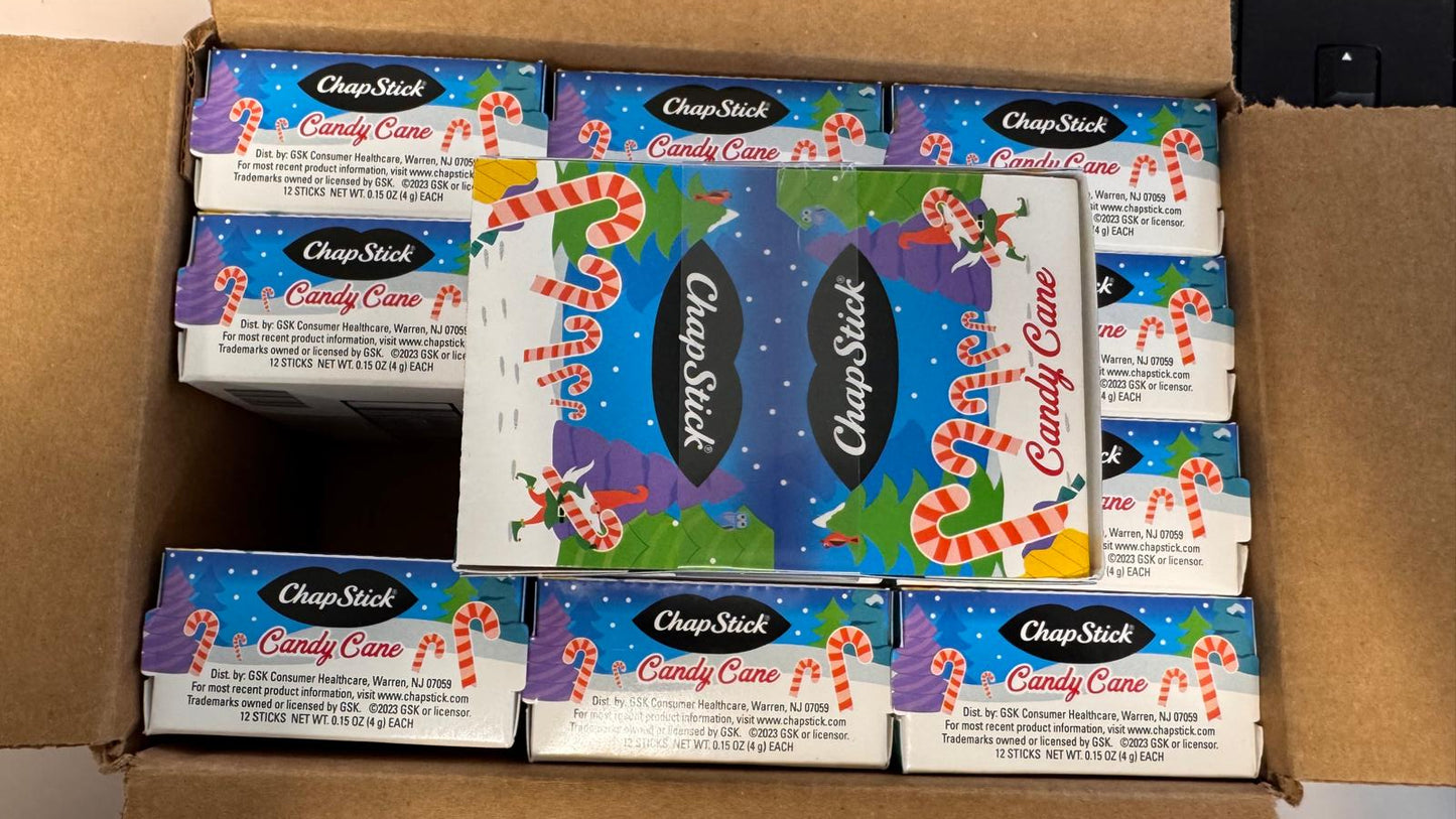 ChapStick Candy Cane Flavor Lip Balm – 0.15 oz, (144 Count)
