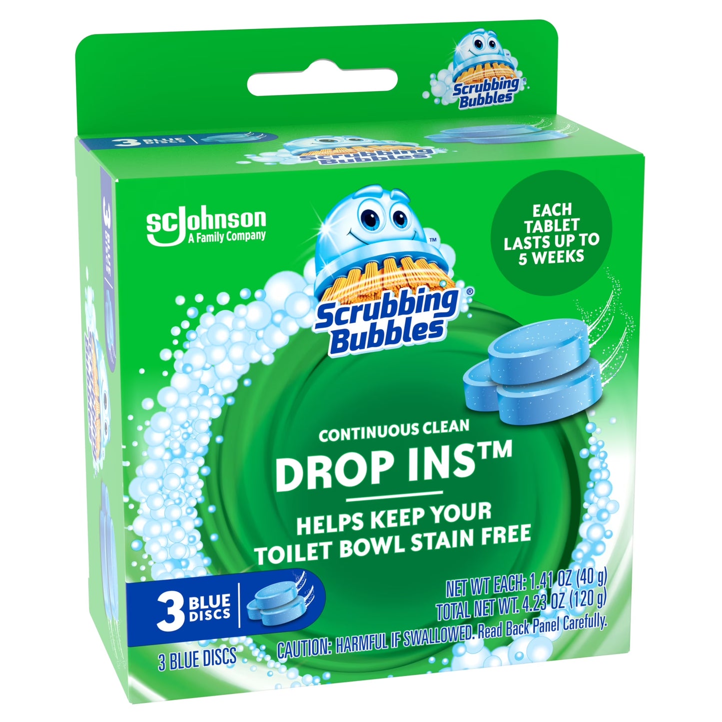 Scrubbing Bubbles Toilet Bowl Tabs Drop-Ins 3 Count Pack of 6 – (Package is slightly Damaged!!)