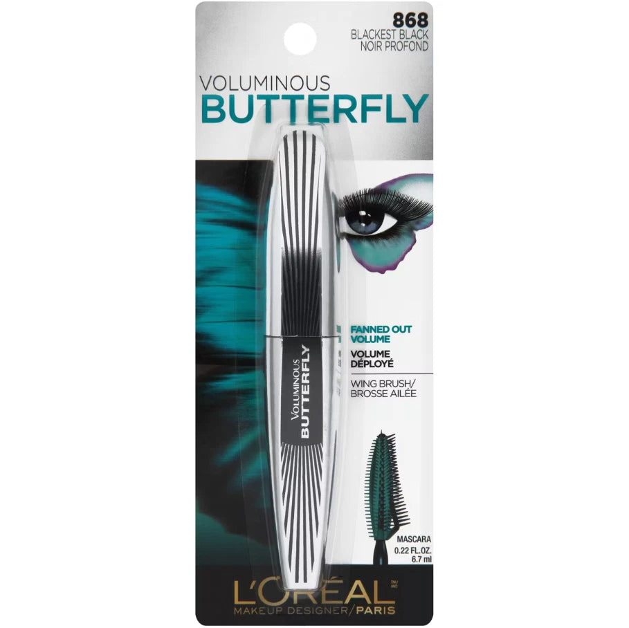 Lot of 5: Loreal Voluminous Butterfly Mascara 868 Blackest Black