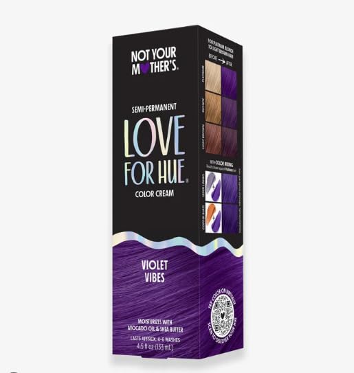 Not Your Mother's Love for Hue Semi-Permanent Hair Color - Violet Vibes, 4.5 Oz ( 12,24,36, & 72 Pk)