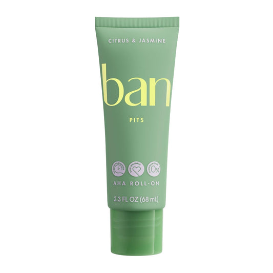 Ban Invisible Roll-On Aluminum-Free AHA Deodorant Citrus & Jasmine, 2.3 Oz