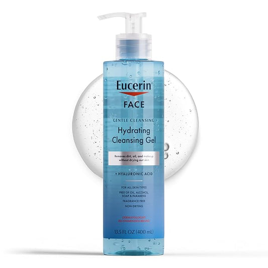 Eucerin Face Gentle Cleansing Hydrating Cleansing Gel 13.5 FL OZ (Pack of 8)