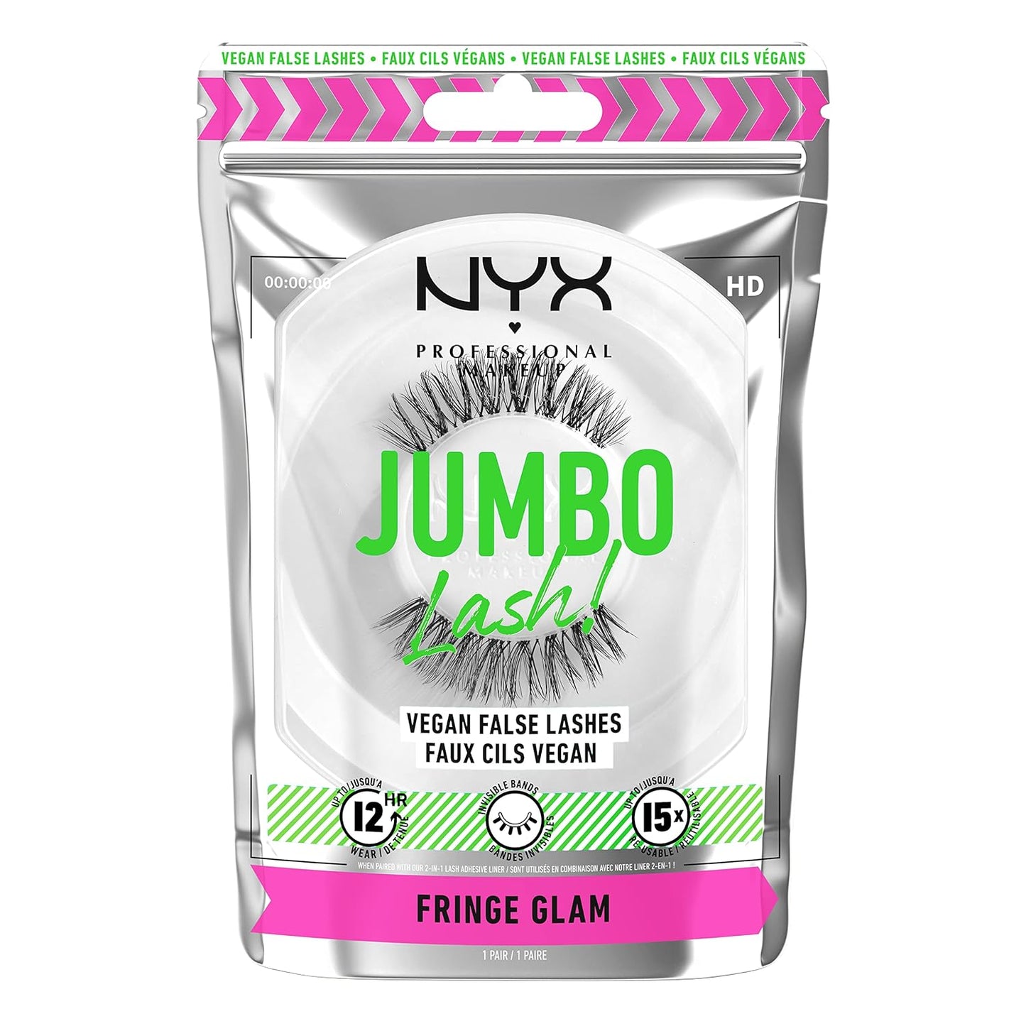 NYX Jumbo Lash Adhesive Strips + Case Fringe Glam (pk of 5)