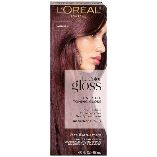 L'Oréal Paris Le Color Gloss One Step In-Shower Toning Gloss - Auburn (3,6, or 12 Pack)