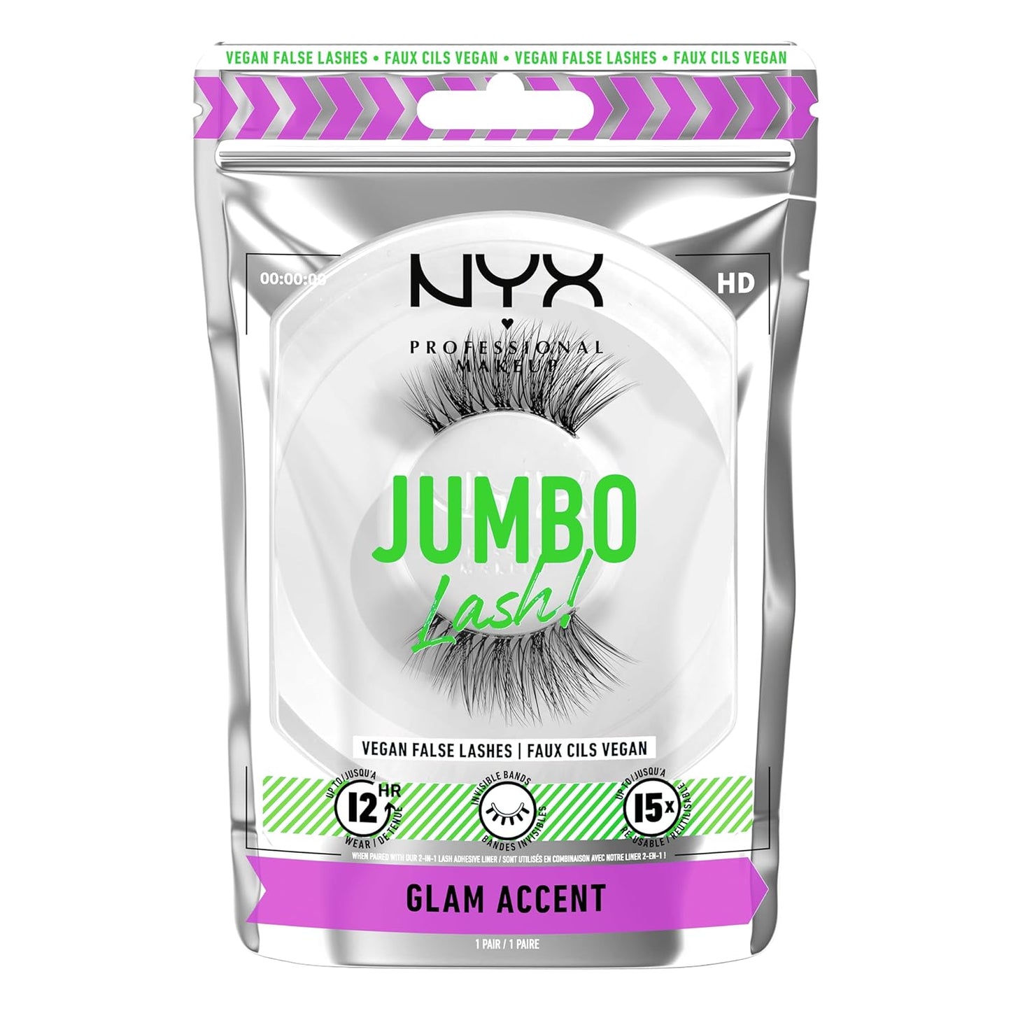 NYX Jumbo Lash Adhesive Strips + Case Glam Accent (pk of 5)