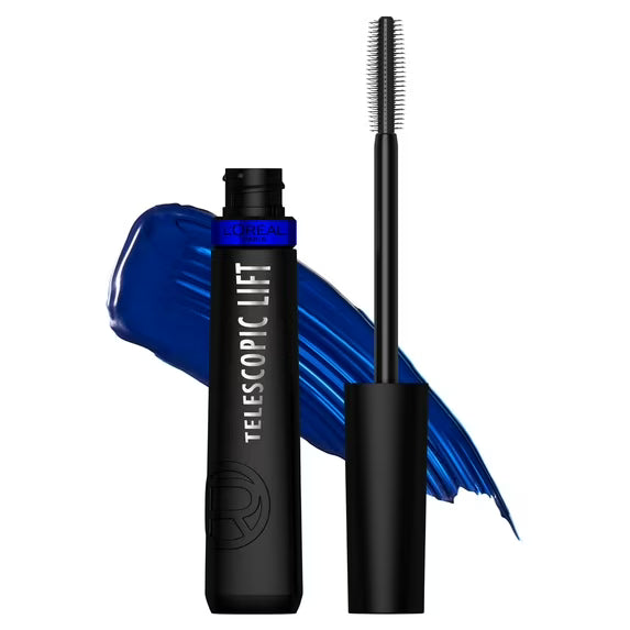 L'Oreal Telescopic Lift Mascara Lengthening & Volumizing Washable, Stellar Blue, 0.33 oz – (Pack of 12, 24, 36, or 72)