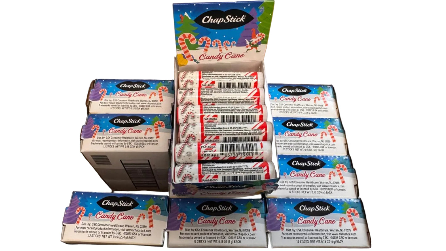 ChapStick Candy Cane Flavor Lip Balm – 0.15 oz, (144 Count)