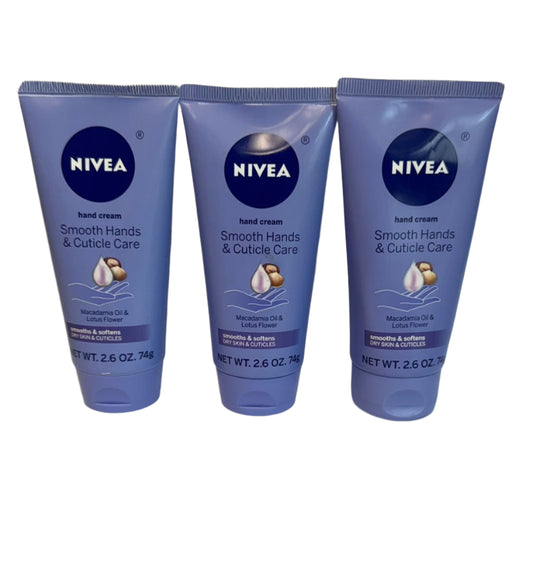 Nivea Hand Cream Smooth Hands And Cuticle Care 2.6 Oz (3 Pack)