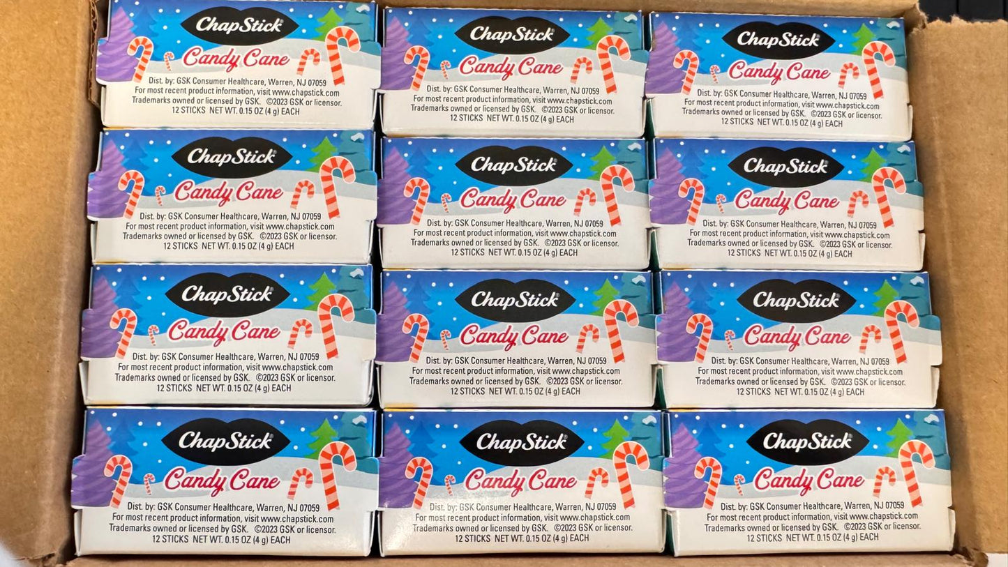ChapStick Candy Cane Flavor Lip Balm – 0.15 oz, (144 Count)