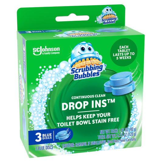 Scrubbing Bubbles Toilet Bowl Tabs Drop-Ins 3 Count Pack of 6 – (Package is slightly Damaged!!)