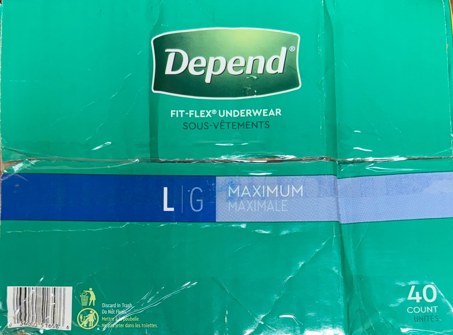 Depend Fresh Protection Adult Incontinence & Postpartum Underwear For Women-L-Blush-40ct (Packaging is slightly damaged!)