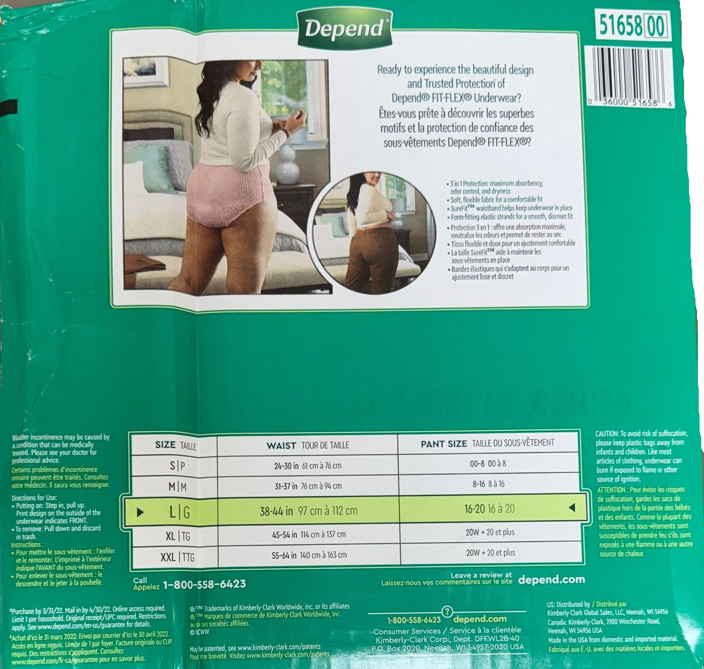 Depend Fresh Protection Adult Incontinence & Postpartum Underwear For Women-L-Blush-40ct (Packaging is slightly damaged!)