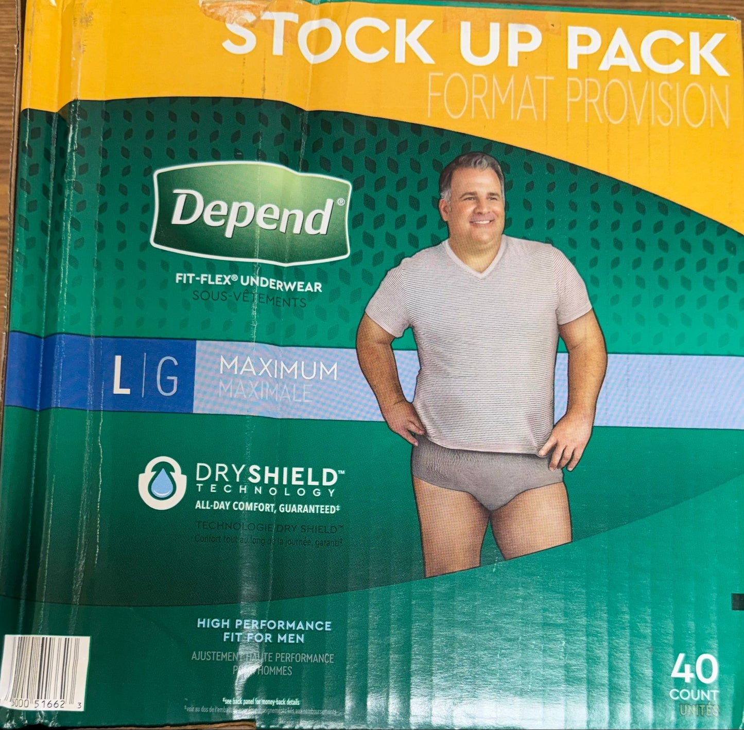 Depend Fit-Flex Men’s Adult Incontinence Underwear – Large, 40 ct