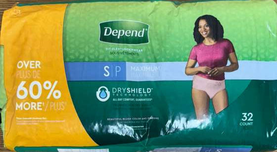 Depend Maximum Absorbency Fit-Flex Women’s Underwear, Small, 32 Count (Packaging is damaged!)