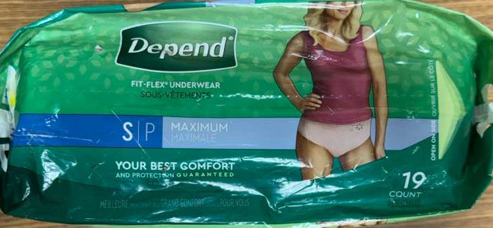 Depend Fit-Flex Women’s Underwear, Tan, Small, Maximum Absorbency, 19 Count (Packaging is damaged!)