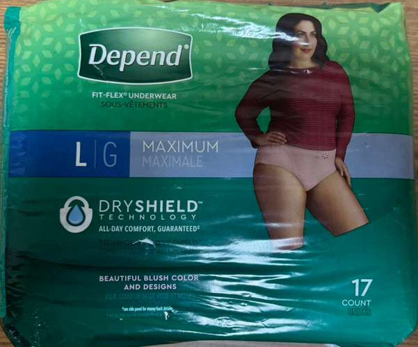 Depend Maximum Absorbency Underwear for Women – Large 17 Ct (Packaging is damaged!)
