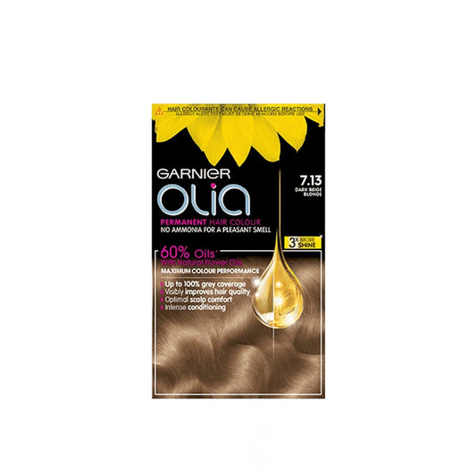 Garnier Olia Permanent Hair Color #7.13 – Dark Beige Blonde (3,6, or 12 Pack)