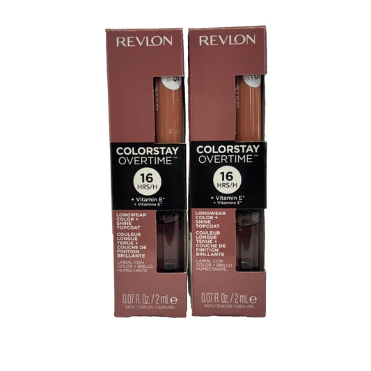 Lot of 2: Revlon ColorStay Overtime Lipcolor Dual Ended #540 Unstoppable Nude