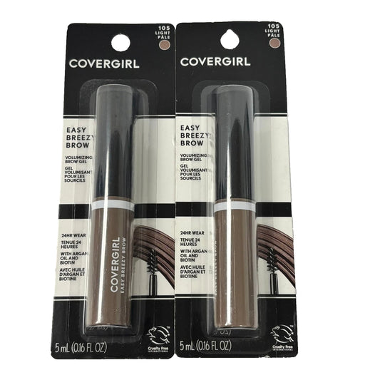 Lot of 2 - CoverGirl Easy Breezy Brow Gel #105 Light Pale