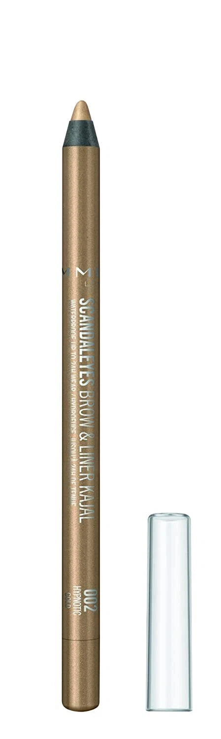 Rimmel ScandalEyes Waterproof Brow & Liner Kajal, Hypnotic Gold – (Pack of 12, 24, 36, or 72)