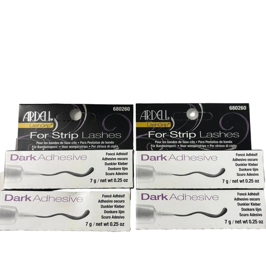 Lot of 4 - Ardell LashGrip Eyelash Adhesive, Dark 0.25 oz For Strip Lashes