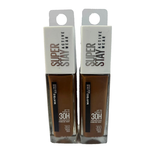 Lot of 2: Maybelline Super Stay 30hr Active Wear Foundation 360 Mocha 1oz